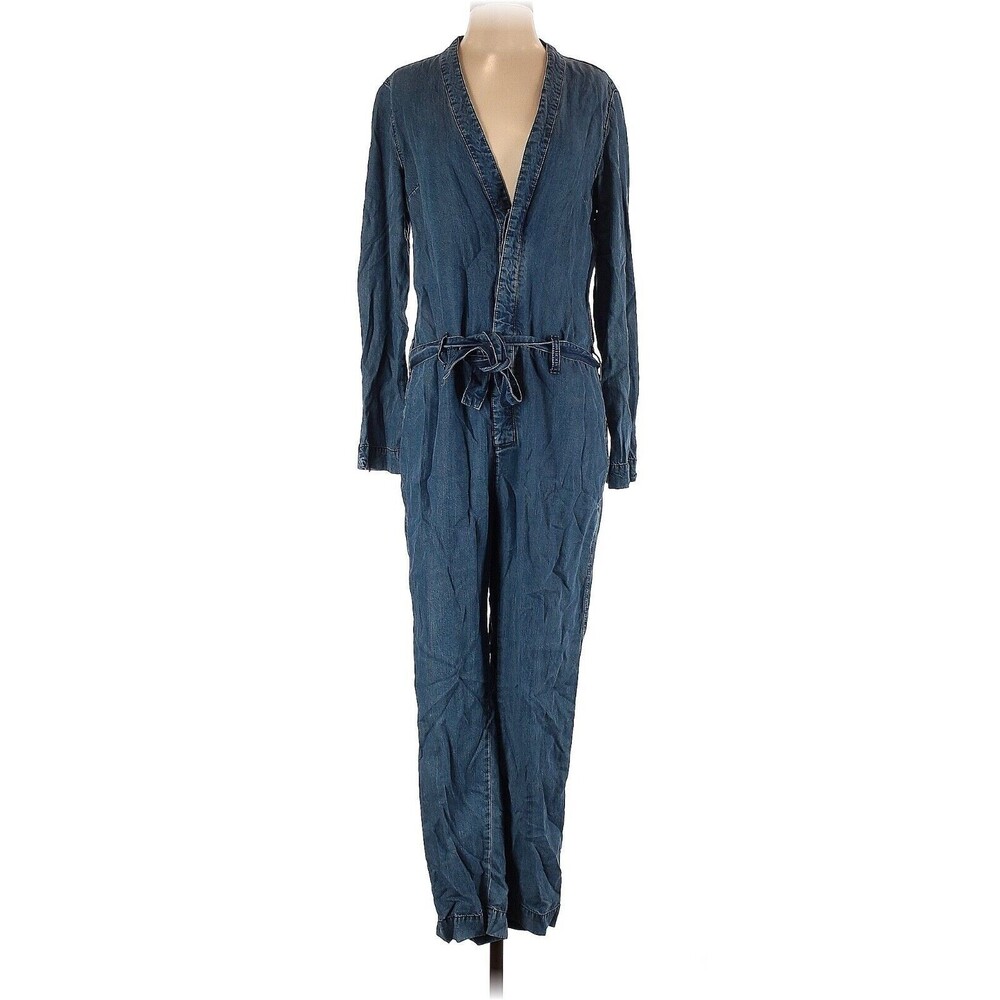 FREE PEOPLE Lou Imperial Blue Denim Jumpsuit - US 4
